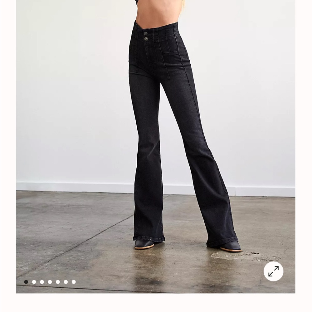 We The Free Jayde High-Waisted Black Flare Jeans